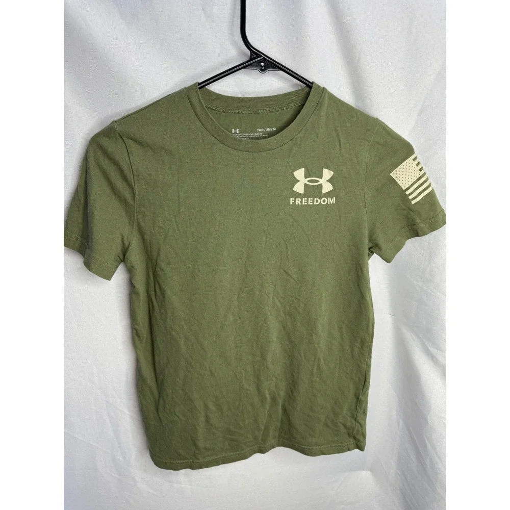 Under Armour Kids Freedom Flag T-Shirt Olive Green Youth Medium YMD JM M
